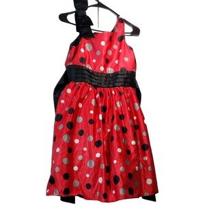 Red Dress Size 16 – Black & Grey Polka Dot Party Dress